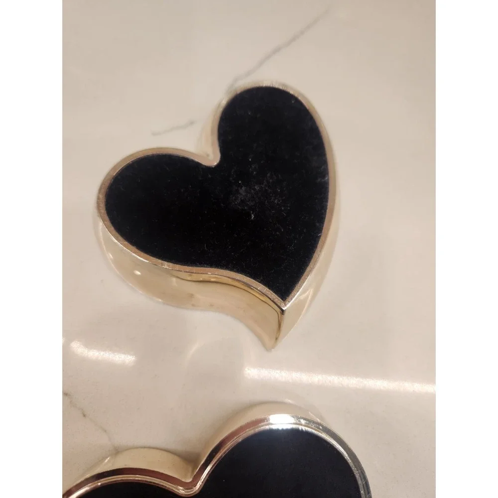 Swarovski Silver-Plated Trinket Heart Jewelry Box W/Loose Clear Crystals In Lid‎